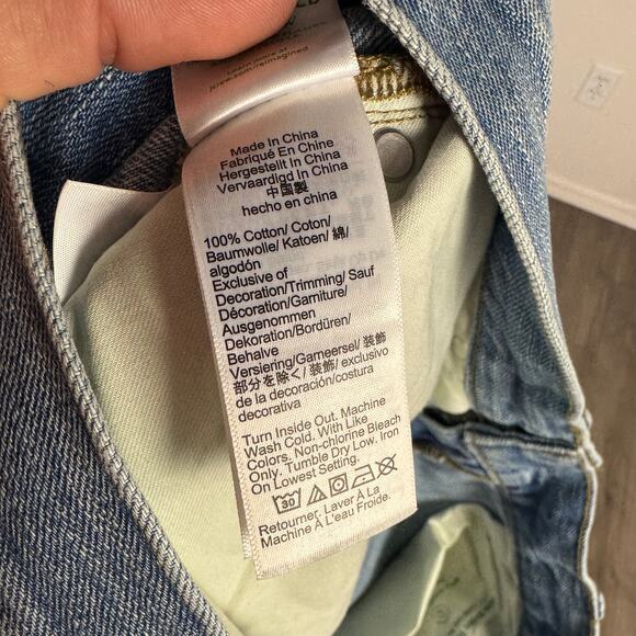 J.Crew Mid-Rise Straight Leg Jean WMNS 29 Elise Wash Blue Rigid Denim Frayed Hem - Picture 7 of 8